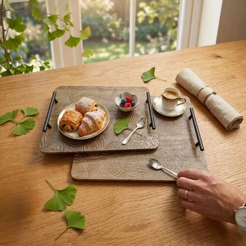 SET 2 BANDEJAS DECORATIVAS ASAS MODERNAS RELIEVE ALJ - 4
