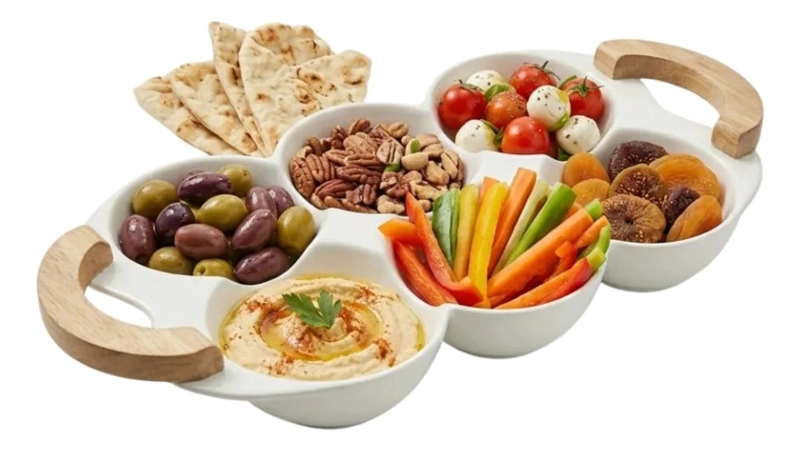 PLATO ORGANIZADOR SNACKS SALSAS TABLA PICAR PANAL ALJ - 2
