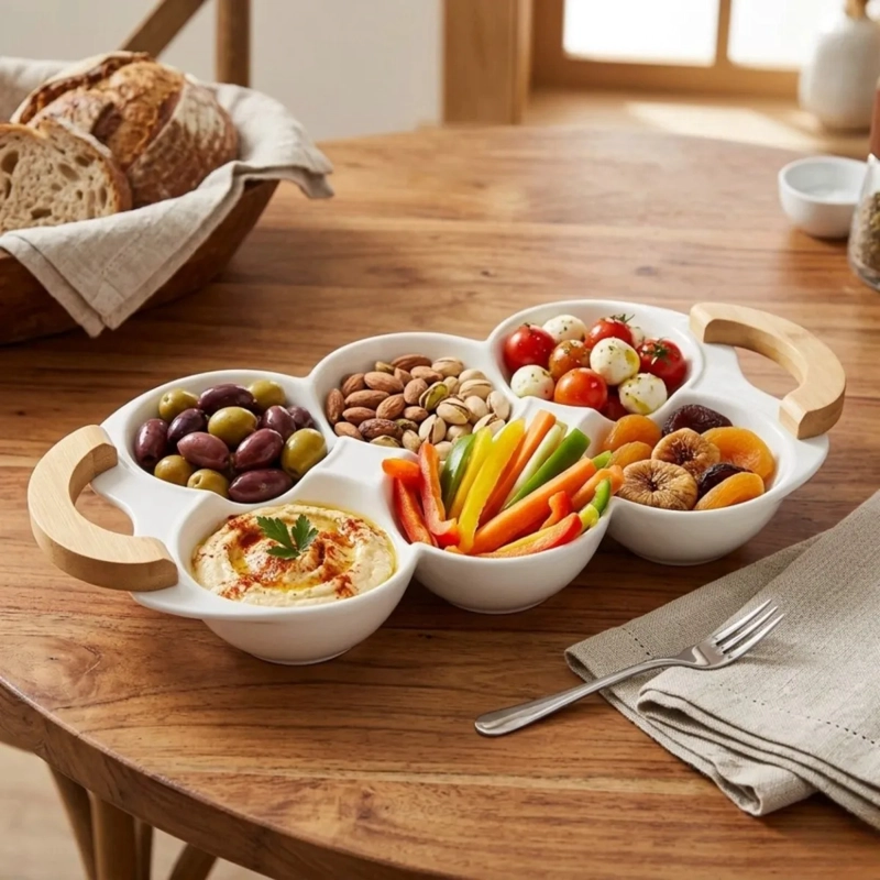 PLATO ORGANIZADOR SNACKS SALSAS TABLA PICAR PANAL ALJ - 4