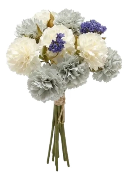 SET 3 RAMOS FLORES ARTIFICIALES POMPON DECORACION ALJ - 2