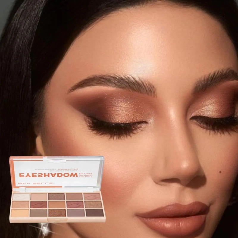 PALETA SOMBRAS OJOS 15 TONOS PIGMENTACION PROFESIONAL ALJ - 10