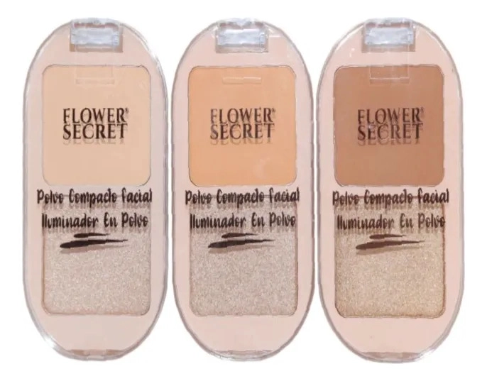PACK 24 POLVOS COMPACTO FACIAL  + ILUMINADOR MAQUILLAJE LAU - 4