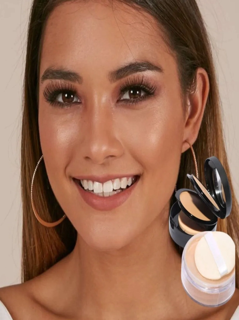 PACK 6 POLVO COMPACTOS FACIAL 3 EN 1 MATE MAQUILLAJE LAU - 3