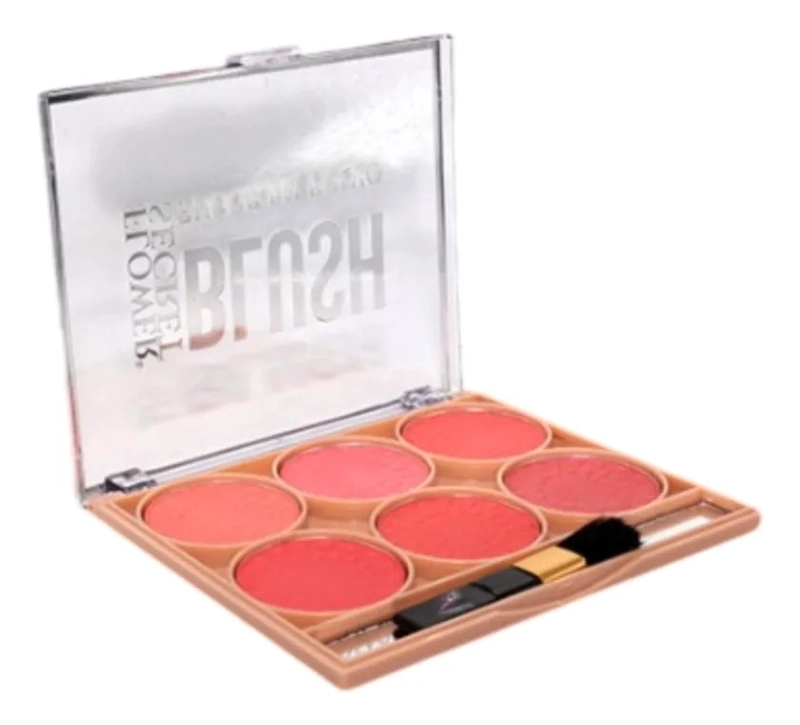 PAQ 12 PALETAS RUBORES 6 TONOS MAQUILLAJE ROSTRO OJOS ALJ - 1