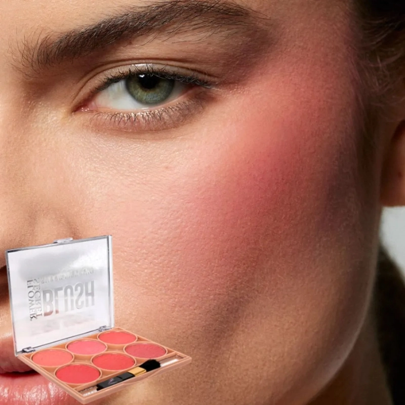 PAQ 12 PALETAS RUBORES 6 TONOS MAQUILLAJE ROSTRO OJOS ALJ - 6