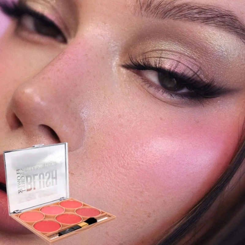 PAQ 12 PALETAS RUBORES 6 TONOS MAQUILLAJE ROSTRO OJOS ALJ - 8