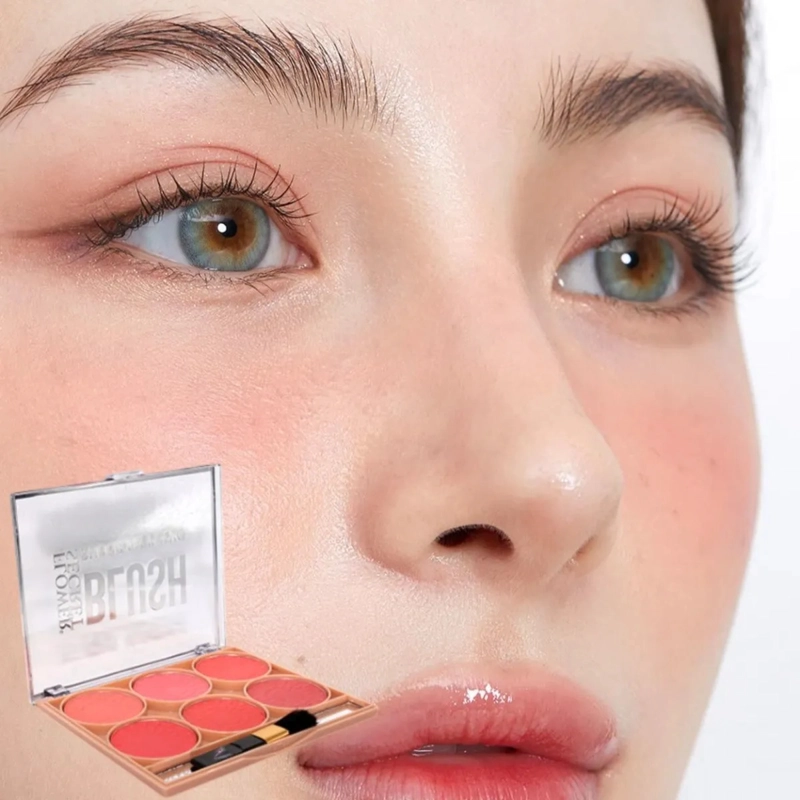 PAQ 12 PALETAS RUBORES 6 TONOS MAQUILLAJE ROSTRO OJOS ALJ - 9