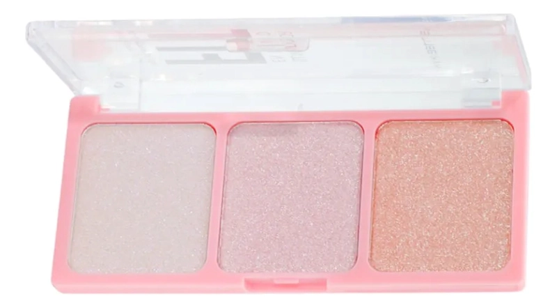 SET 2 PALETAS ILUMINADORES 3 TONOS POLVO BRILLO NATURAL ALJ - 1
