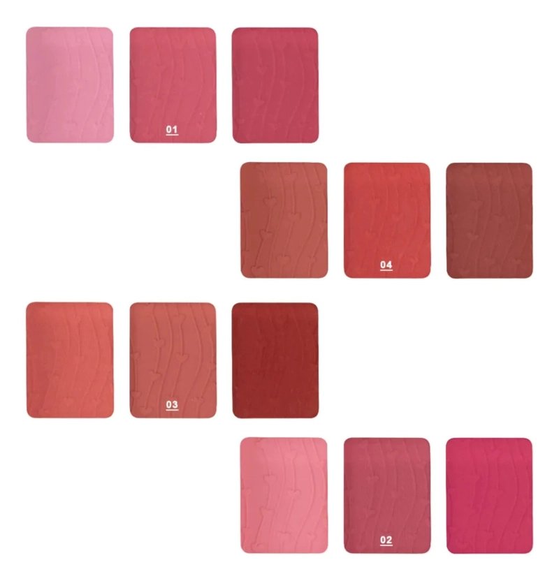 SET 2 RUBORES POLVO 3 TONOS PALETA MAQUILLAJE ROSTRO ALJ - 2