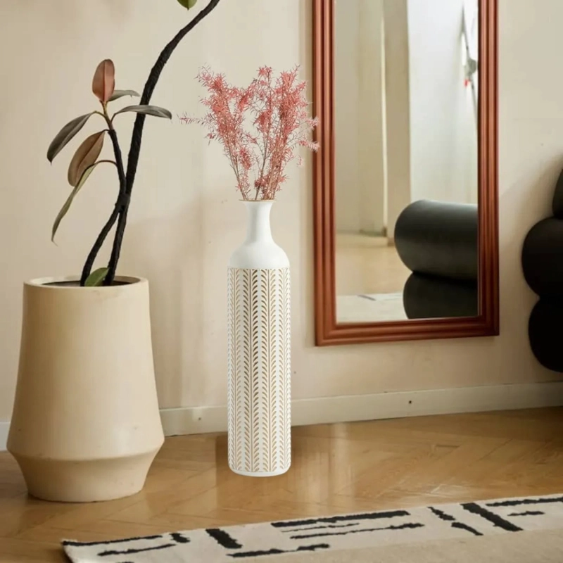 FLORERO DECORATIVO PISO ELEGANTE RAMAS SECAS FLORES ALJ - 7