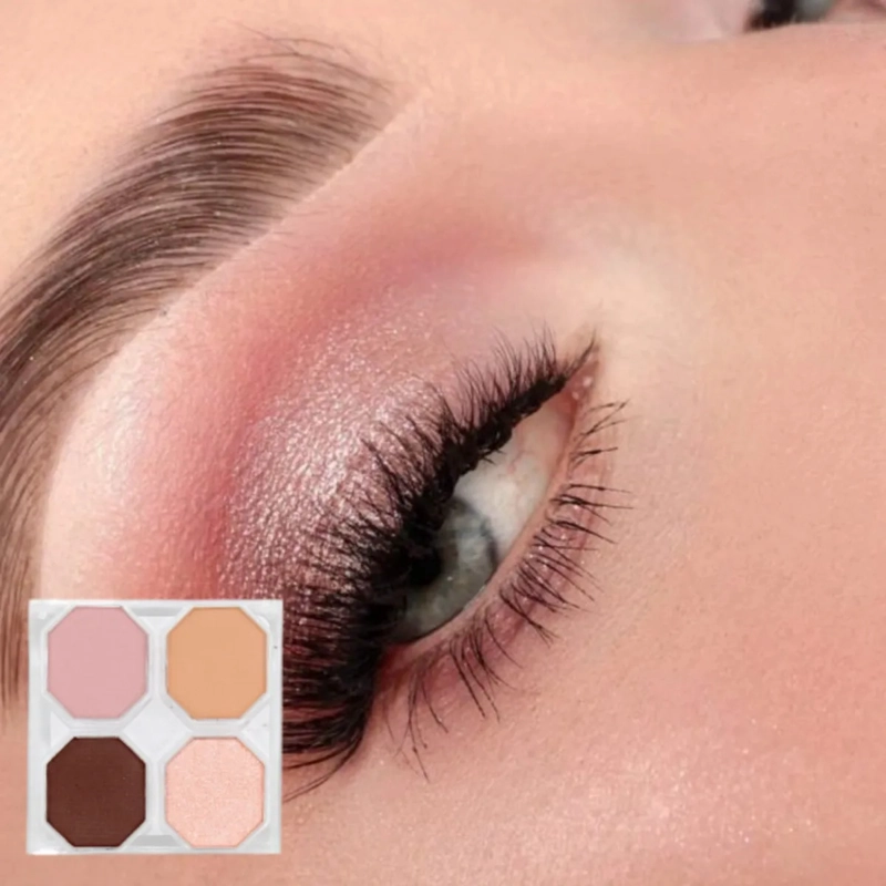 SET 2 PALETAS SOMBRAS OJOS POLVO 4 TONOS LARGA DURACION MV - 7