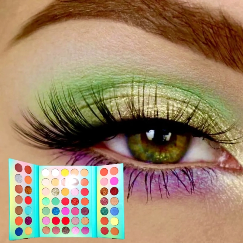 PALETA SOMBRAS 63 COLORES TEXTURA SATINADA ATERCIOPELADA MV - 1