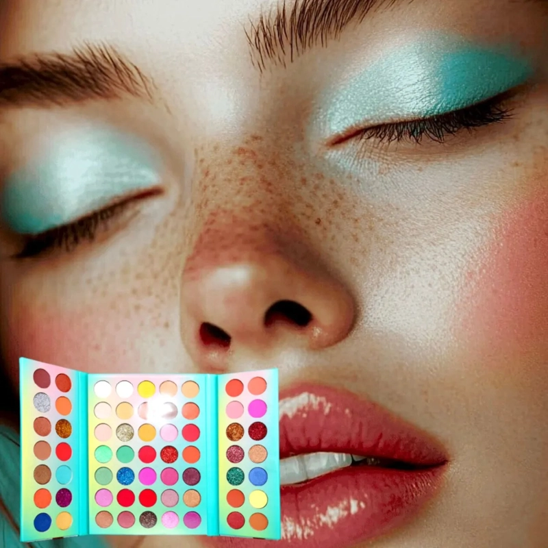 PALETA SOMBRAS 63 COLORES TEXTURA SATINADA ATERCIOPELADA MV - 10