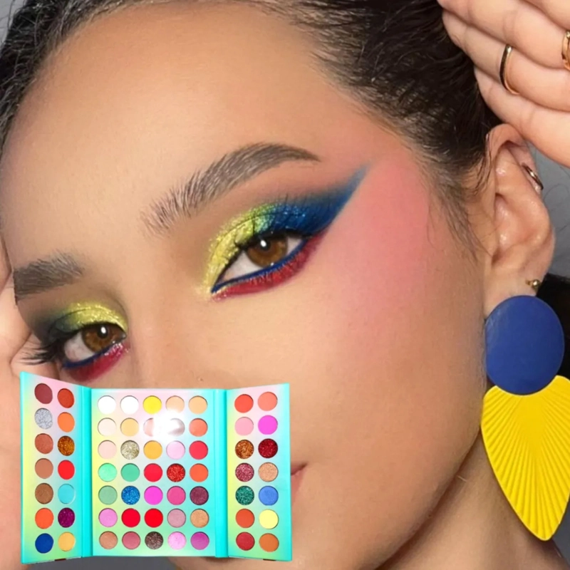 PALETA SOMBRAS 63 COLORES TEXTURA SATINADA ATERCIOPELADA MV - 7