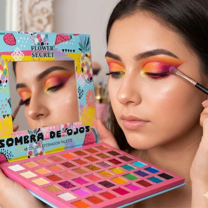 PALETA SOMBRAS OJOS 48 COLORES PIGMENTOS ALTA FIDELIDAD MV - 1
