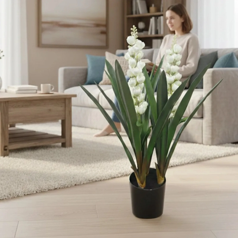 PLANTA ARTIFICIAL DECORATIVA FLORES INTERIOR OFICINA ALJ - 5
