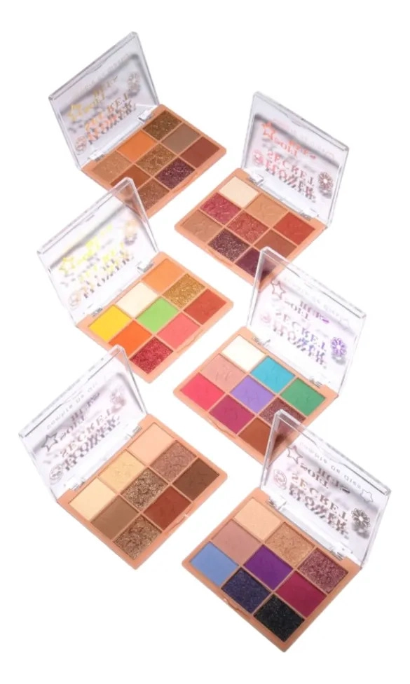PALETA SOMBRAS OJOS 9 COLORES TEXTURA SEDOSA PROFESIONAL MV - 1