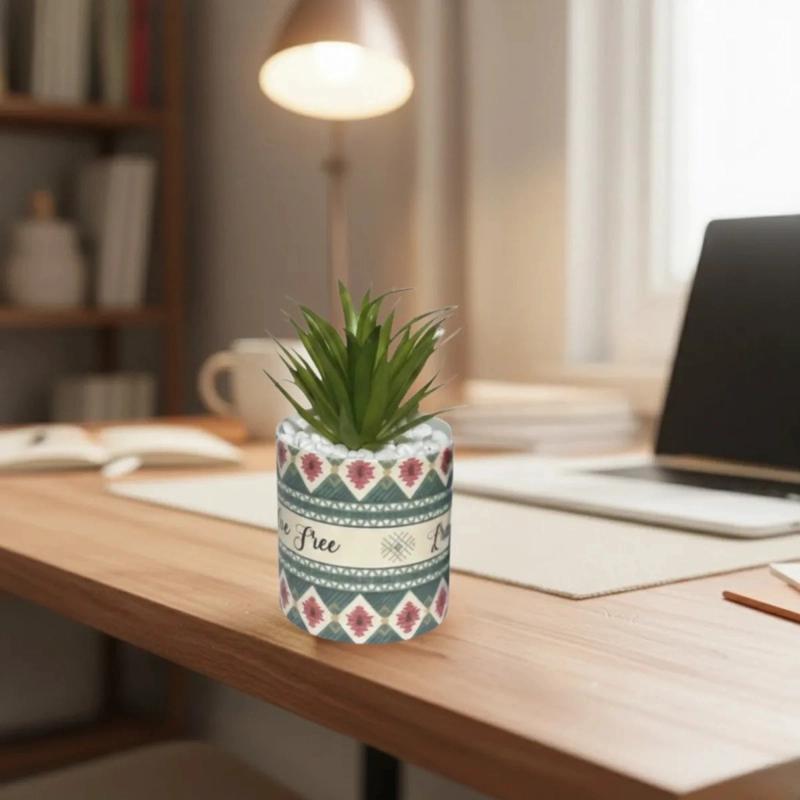 MACETA ARTIFICIAL DECORATIVA ETNICA PLANTA SUCULENTA ALJ - 10