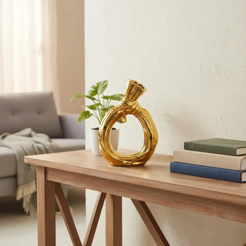 FLORERO ESCULTURAL NUDO INFINITO DECORATIVO MODERNO ALJ - 10