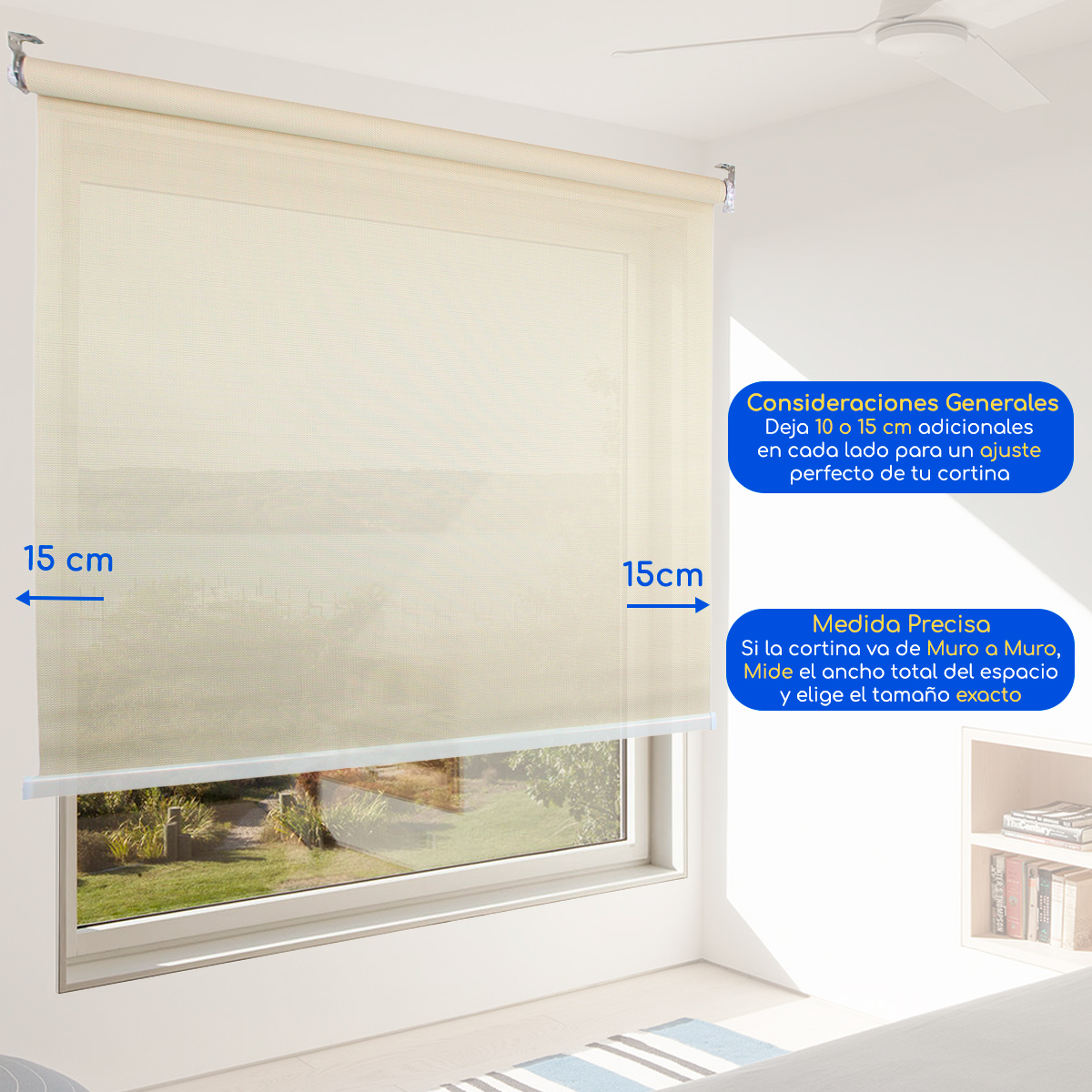 CORTINA ROLLER SUNSCREEN 80X240 CM LISO FILTRO SOLAR GUIZA - 6
