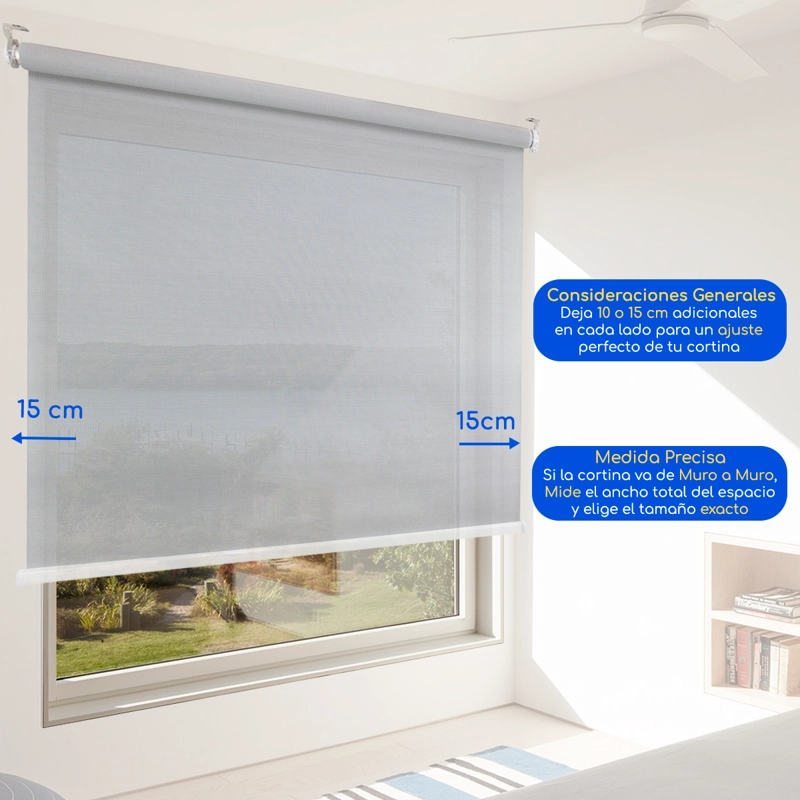 CORTINA ROLLER SUNSCREEN 140X240 CM LISO FILTRO SOLAR GUIZA - 6