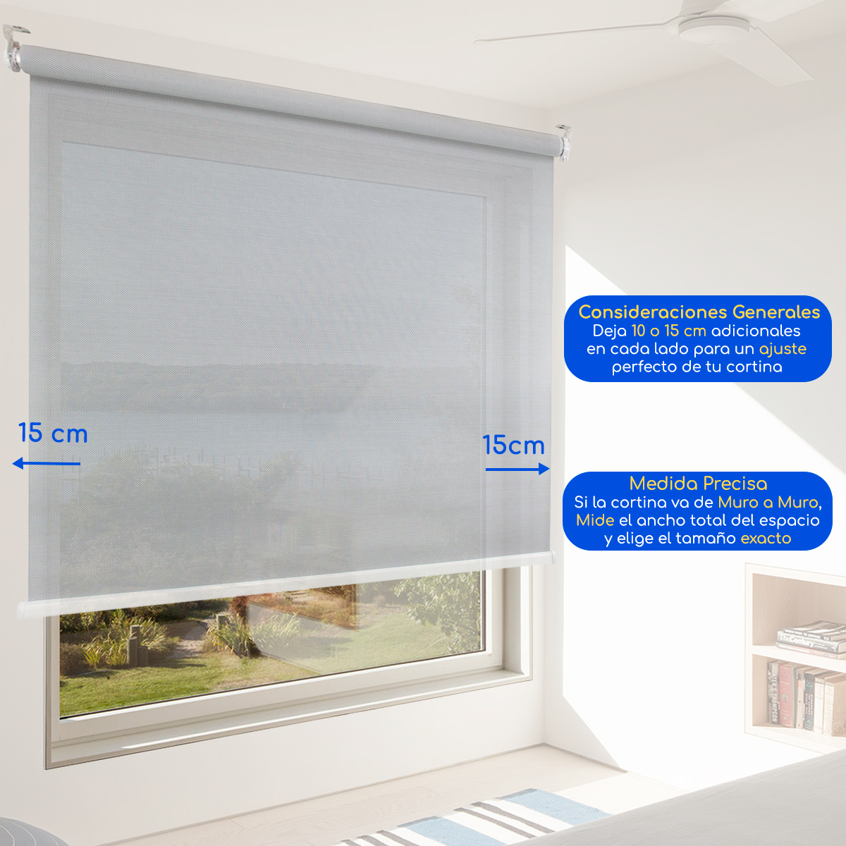 CORTINA ROLLER SUNSCREEN 140X240 CM LISO FILTRO SOLAR GUIZA - 6
