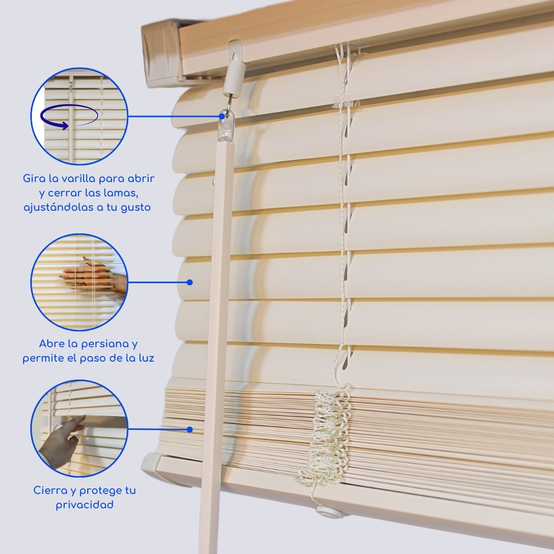 CORTINA ROLLER PERSIANA PVC 80X165 CM VENECIANA MANUALES GUIZA - 3