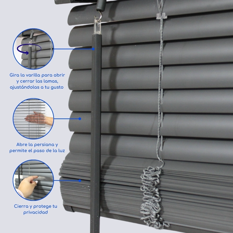 CORTINA ROLLER PERSIANA PVC 100X165 CM VENECIANA MANUALES GUIZA - 3