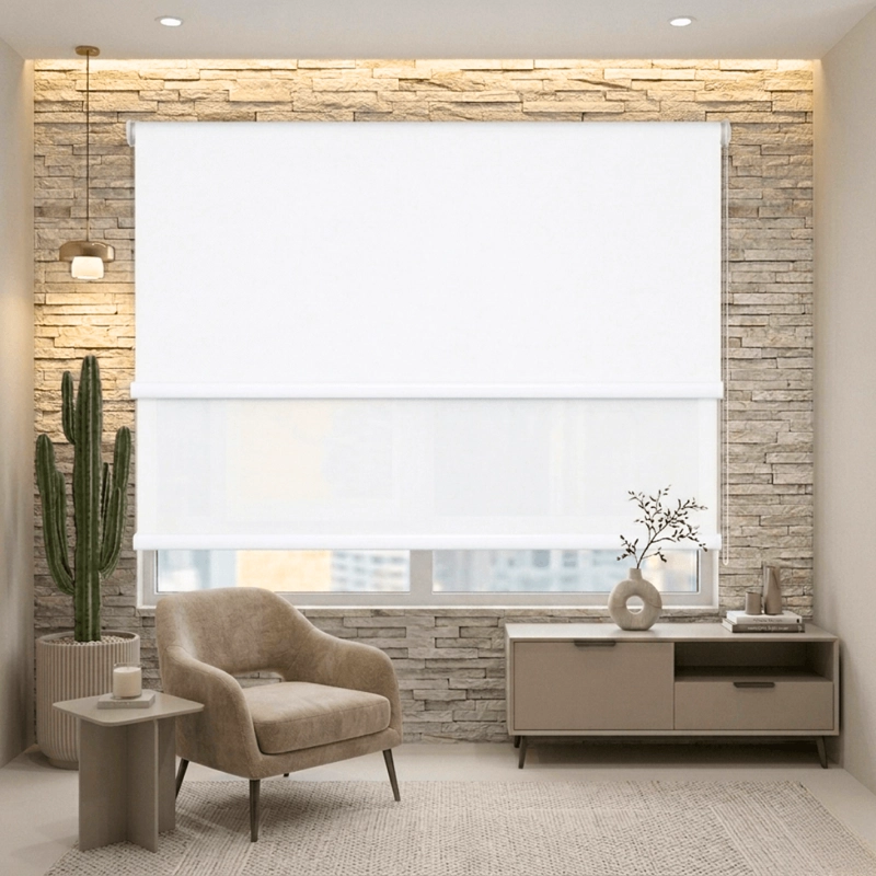 CORTINA ROLLER BLACKOUT 2 PAÑO 100X240 DOBLE CON VISILLO SIN CENEFA - 4