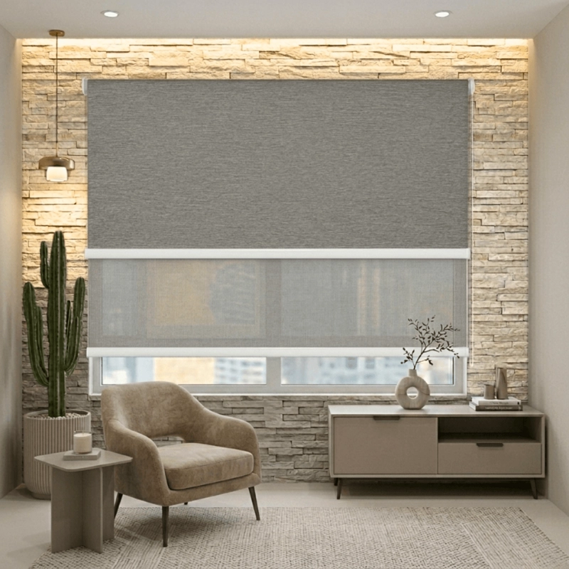 CORTINA ROLLER BLACKOUT 2 PAÑO 100X240 DOBLE CON VISILLO SIN CENEFA - 4