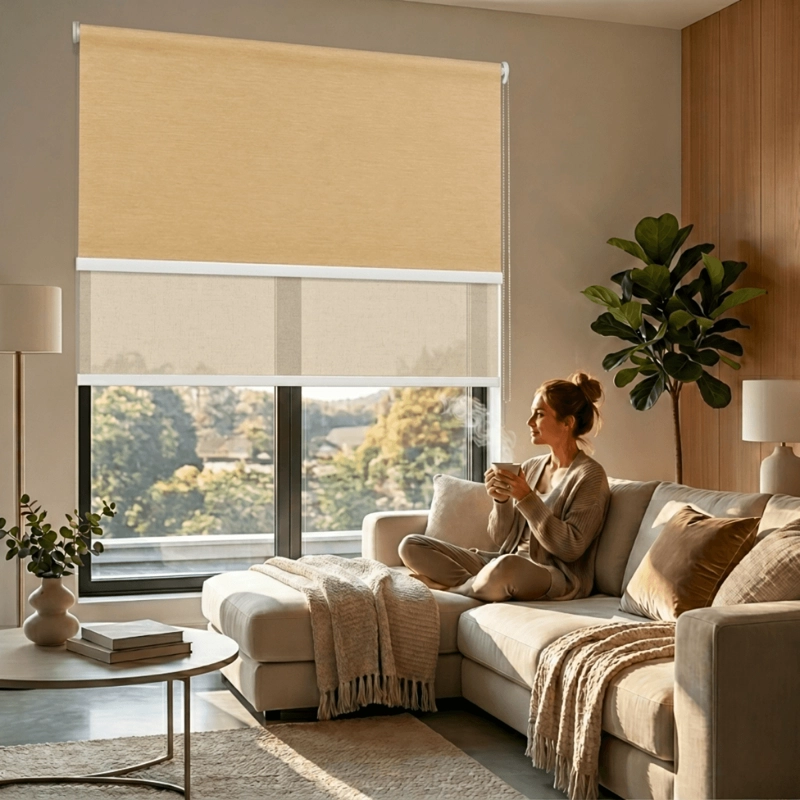 CORTINA ROLLER BLACKOUT 2 PAÑO 180X240 DOBLE CON VISILLO SIN CENEFA GUIZA - 7