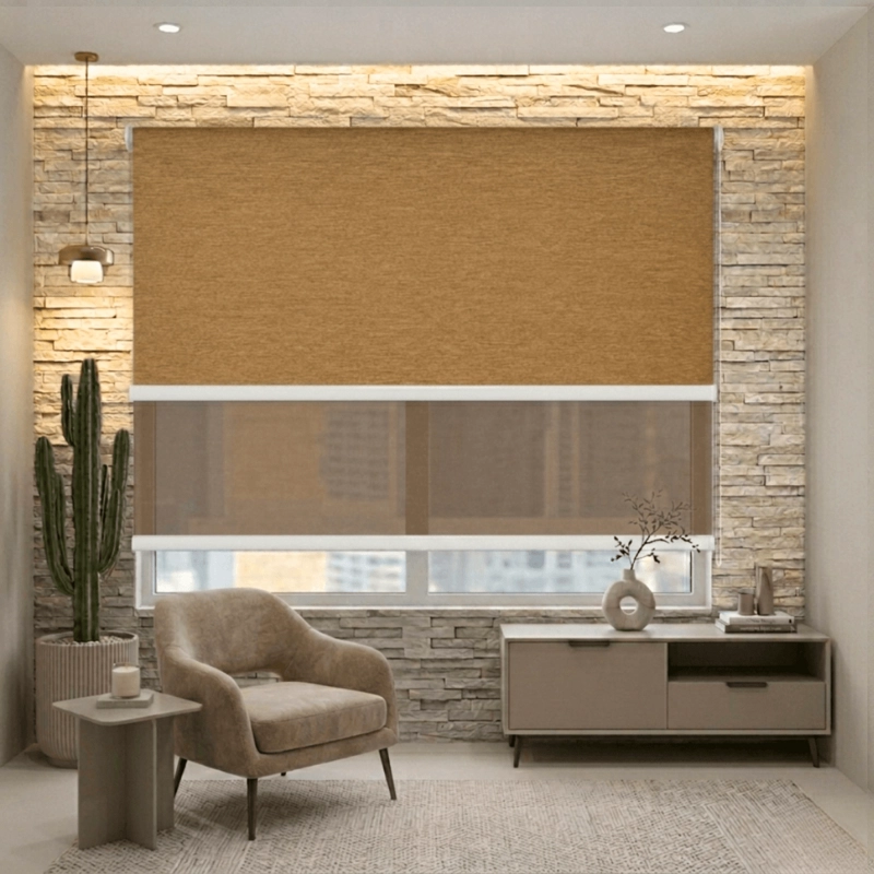 CORTINA ROLLER BLACKOUT 2 PAÑO 200X240 DOBLE CON VISILLO SIN CENEFA GUIZA - 4