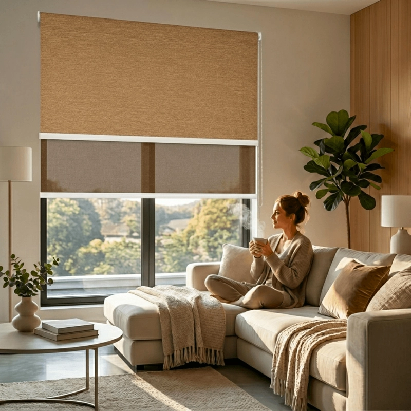 CORTINA ROLLER BLACKOUT 2 PAÑO 200X240 DOBLE CON VISILLO SIN CENEFA GUIZA - 7