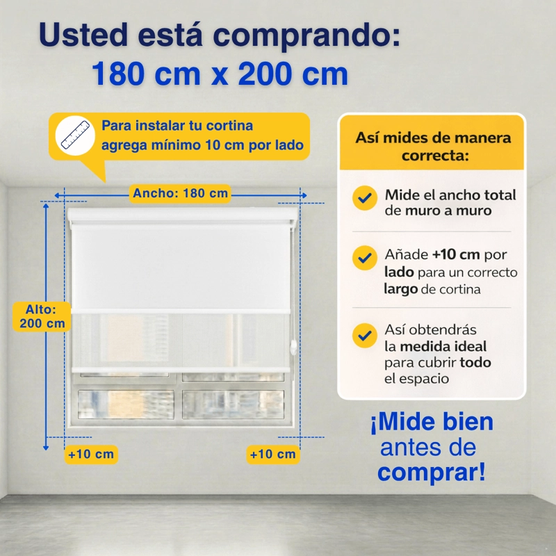 CORTINA ROLLER BLACKOUT 2 PAÑO 180X200 DOBLE CON VISILLO Y CENEFA GUIZA - 2