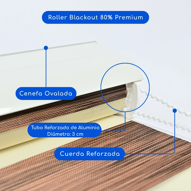 CORTINA ROLLER DUO BLACKOUT 80% DIA Y NOCHE 140 X 240 CM GUIZA - 3
