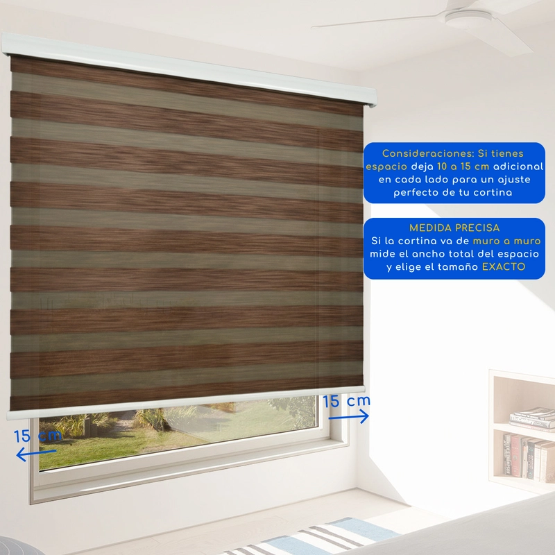 CORTINA ROLLER DUO BLACKOUT 80% DIA Y NOCHE 140 X 240 CM GUIZA - 6