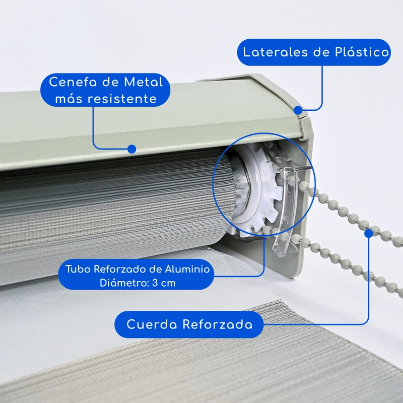 CORTINA ROLLER DUO BLACKOUT 100% DIA Y NOCHE PREMIUM 120 X 200 CM GUIZA - 3