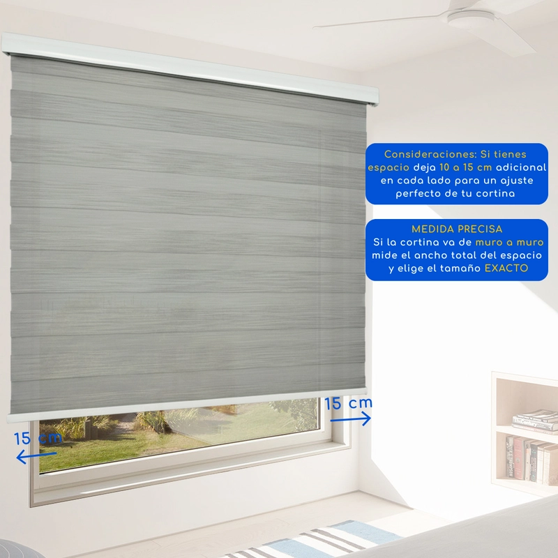 CORTINA ROLLER DUO BLACKOUT 80% DIA Y NOCHE 60 X 240 CM GUIZA - 6