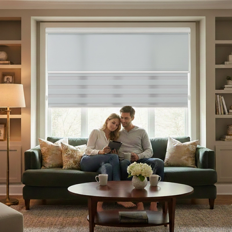 CORTINA ROLLER DOBLE 2 PAÑOS DUO DIA Y NOCHE CON BLACKOUT Y CENEFA 220 X 240 CM GUIZA - 5