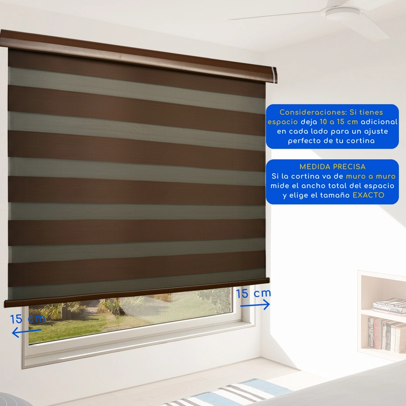 CORTINA ROLLER DUO BLACKOUT 100% DIA Y NOCHE PREMIUM 100 X 200 CM GUIZA - 6
