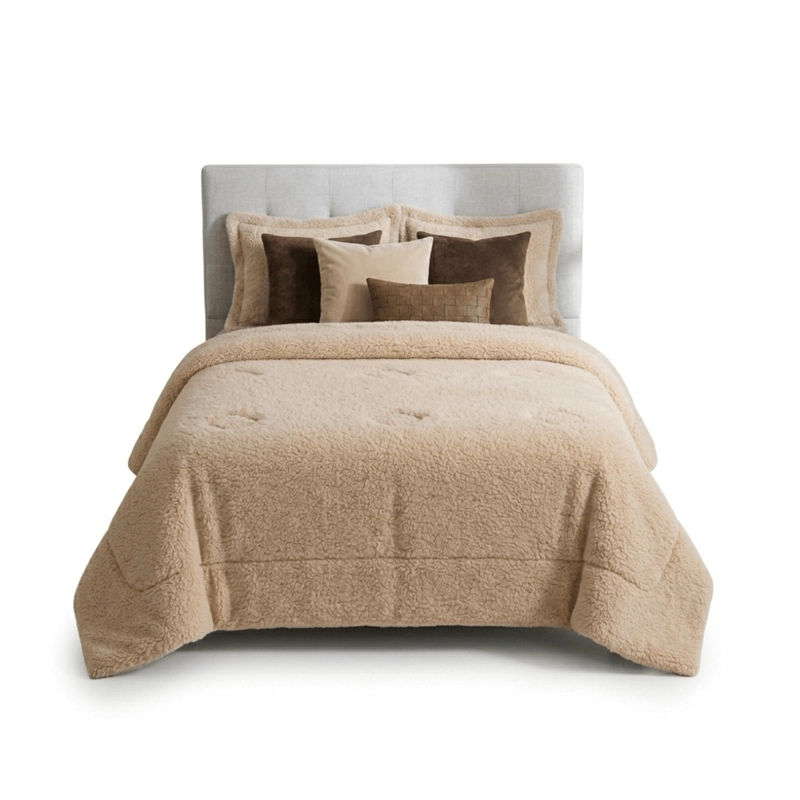 PLUMON COBERTOR CHIPORRO PREMIUM DOBLE TEXTURA INVIERNO 2 PLAZA GUIZA - 1