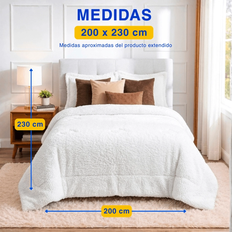 PLUMON COBERTOR CHIPORRO PREMIUM DOBLE TEXTURA INVIERNO 2 PLAZA GUIZA - 3