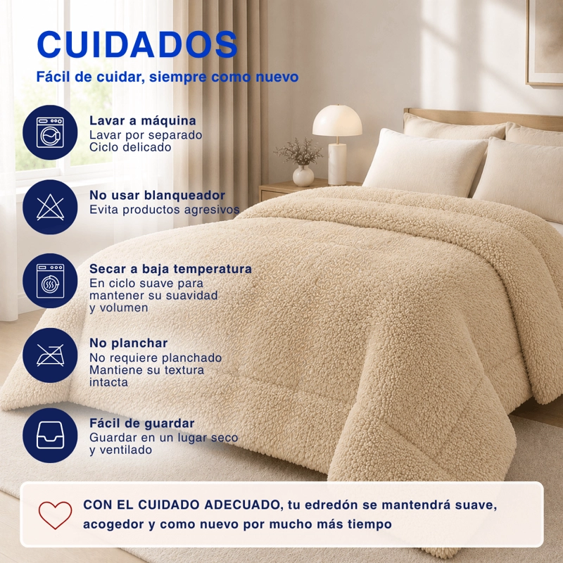 PLUMON COBERTOR CHIPORRO PREMIUM DOBLE TEXTURA INVIERNO 2 PLAZA GUIZA - 6