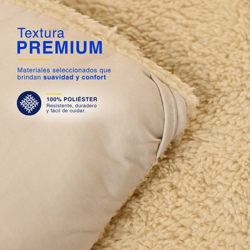 PLUMON COBERTOR CHIPORRO PREMIUM DOBLE TEXTURA INVIERNO 2 PLAZA GUIZA - 7