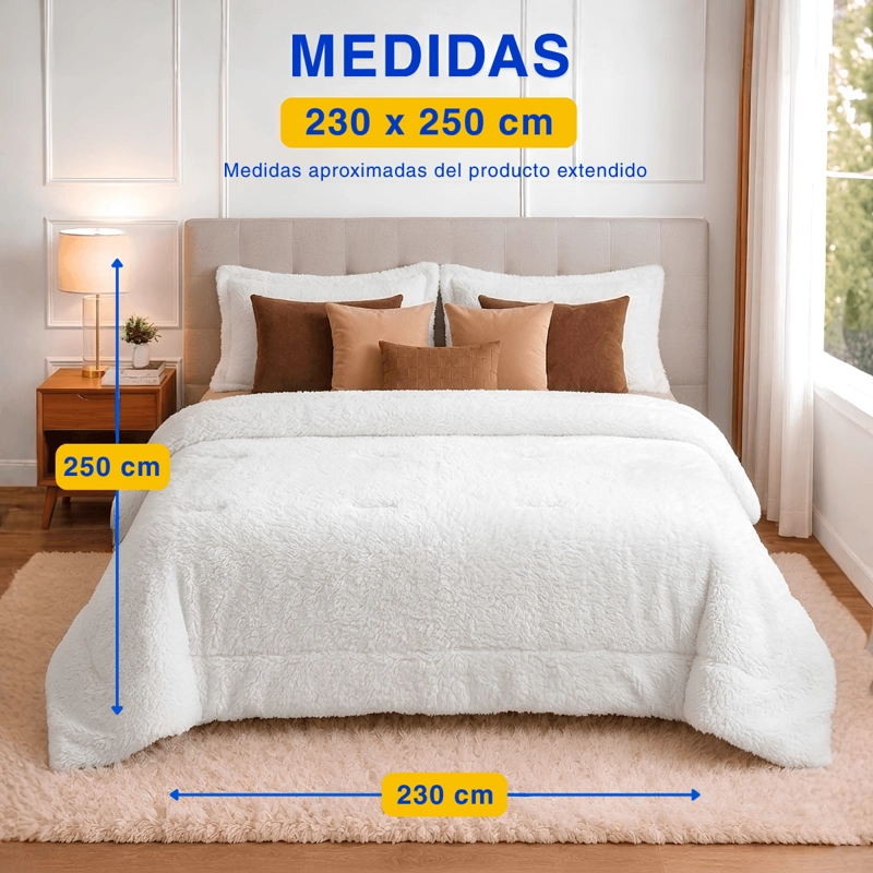 PLUMON COBERTOR CHIPORRO PREMIUM DOBLE TEXTURA INVIERNO KING GUIZA - 3