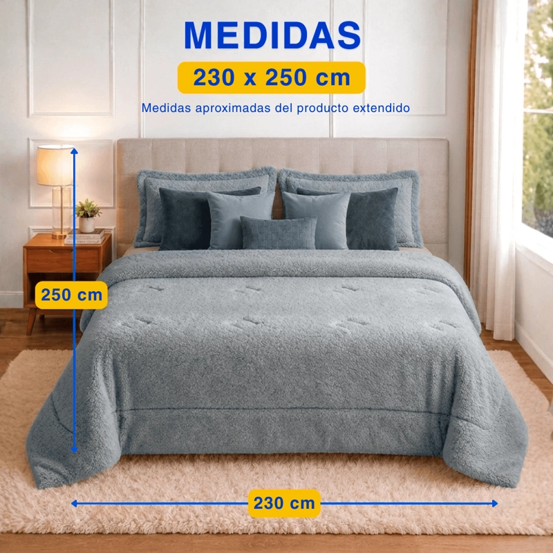 PLUMON COBERTOR CHIPORRO PREMIUM DOBLE TEXTURA INVIERNO KING GUIZA - 3