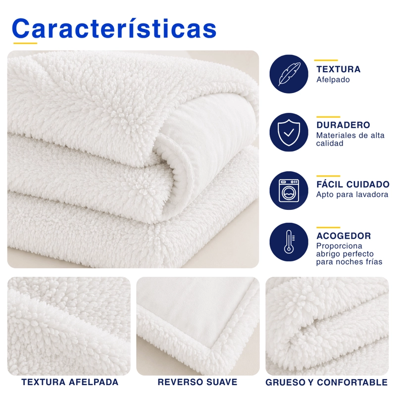 PLUMON COBERTOR CHIPORRO PREMIUM DOBLE TEXTURA INVIERNO KING GUIZA - 4