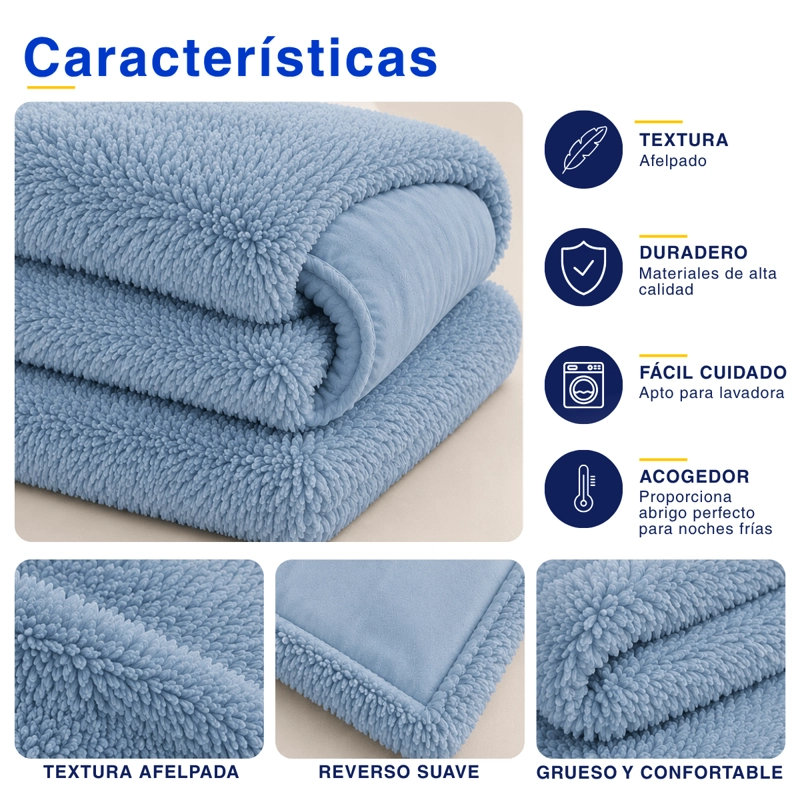 PLUMON COBERTOR CHIPORRO PREMIUM DOBLE TEXTURA INVIERNO KING GUIZA - 4