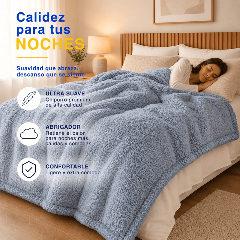 PLUMON COBERTOR CHIPORRO PREMIUM DOBLE TEXTURA INVIERNO KING GUIZA - 5