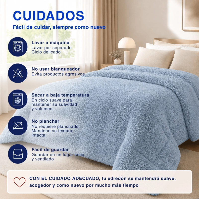 PLUMON COBERTOR CHIPORRO PREMIUM DOBLE TEXTURA INVIERNO KING GUIZA - 7